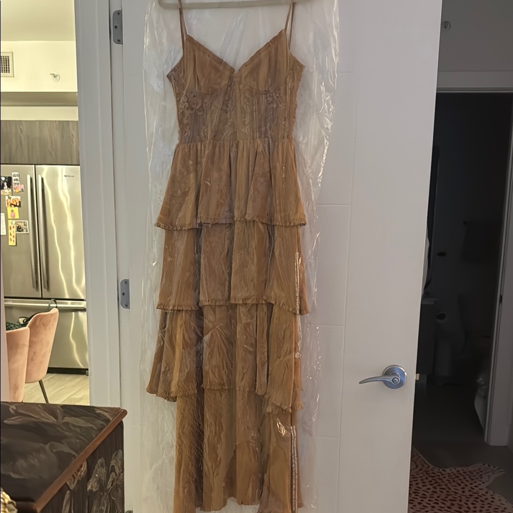 V. Chapman Desert Tan Layered Dress - Picture 12 of 12